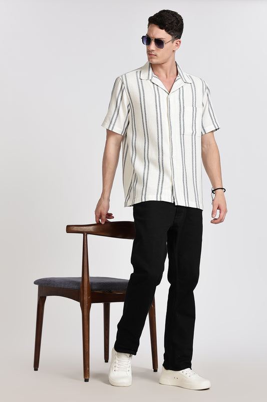 Men Relaxed Fit Self Design Casual Shirt