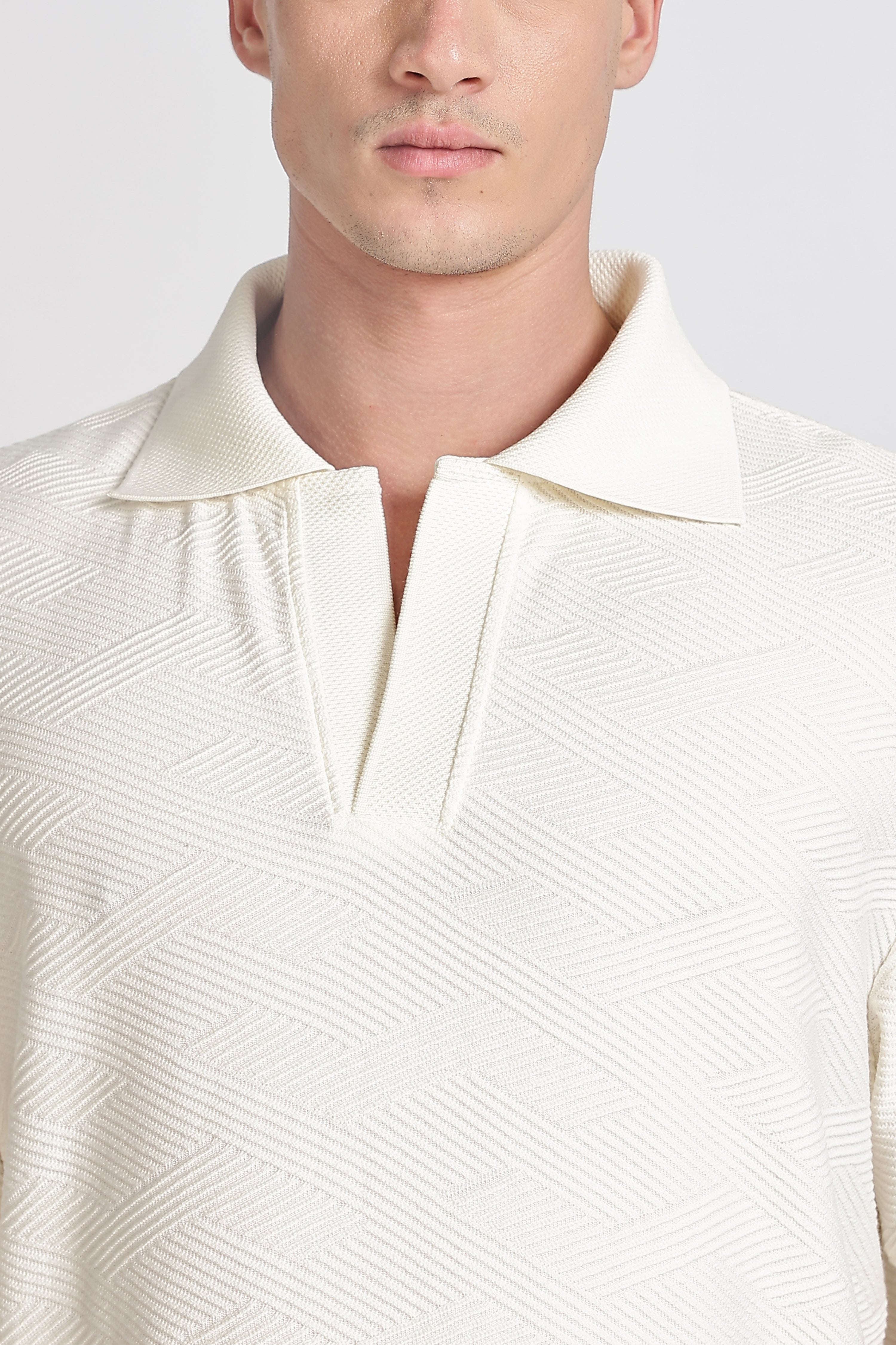 MAN Knitted Polo Collar T-shirt