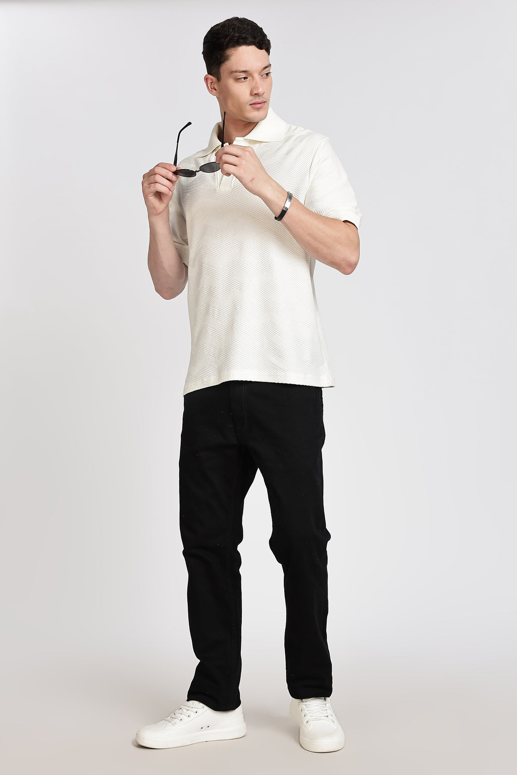 MAN Knitted Polo Collar T-shirt