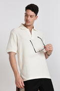MAN Knitted Polo Collar T-shirt