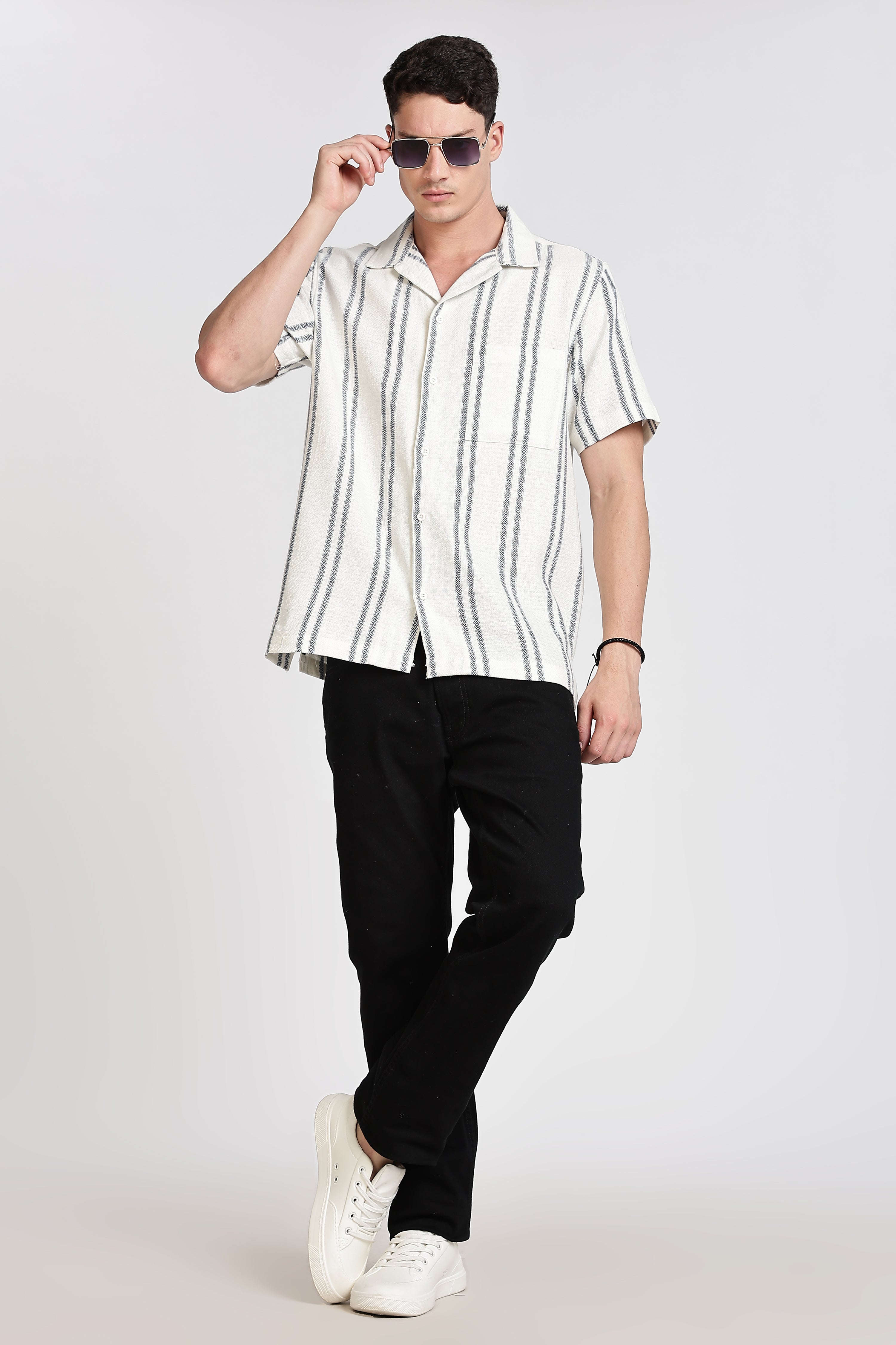 Men Relaxed Fit Self Design Casual Shirt