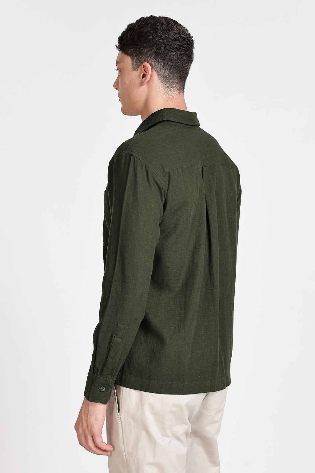 DARK OLIVE GREEN  REGULAR FIT SHIRT