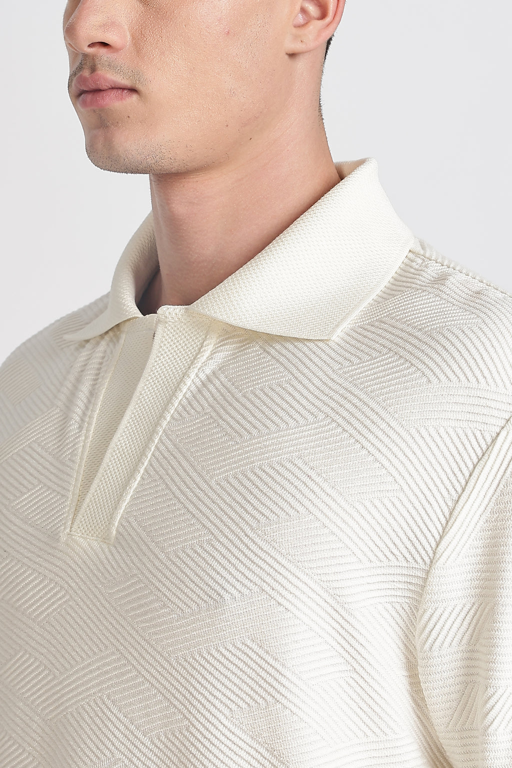 MAN Knitted Polo Collar T-shirt