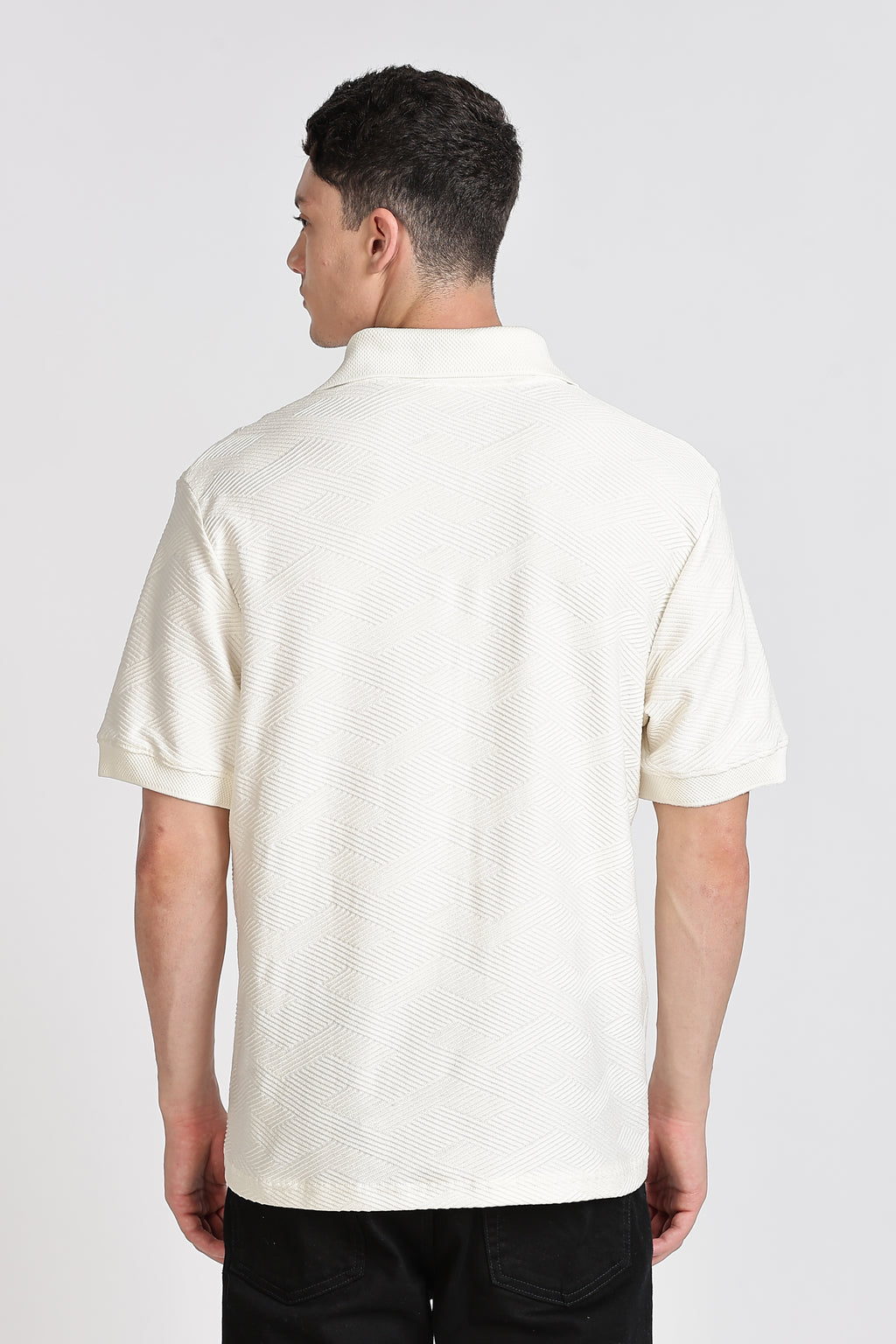 MAN Knitted Polo Collar T-shirt