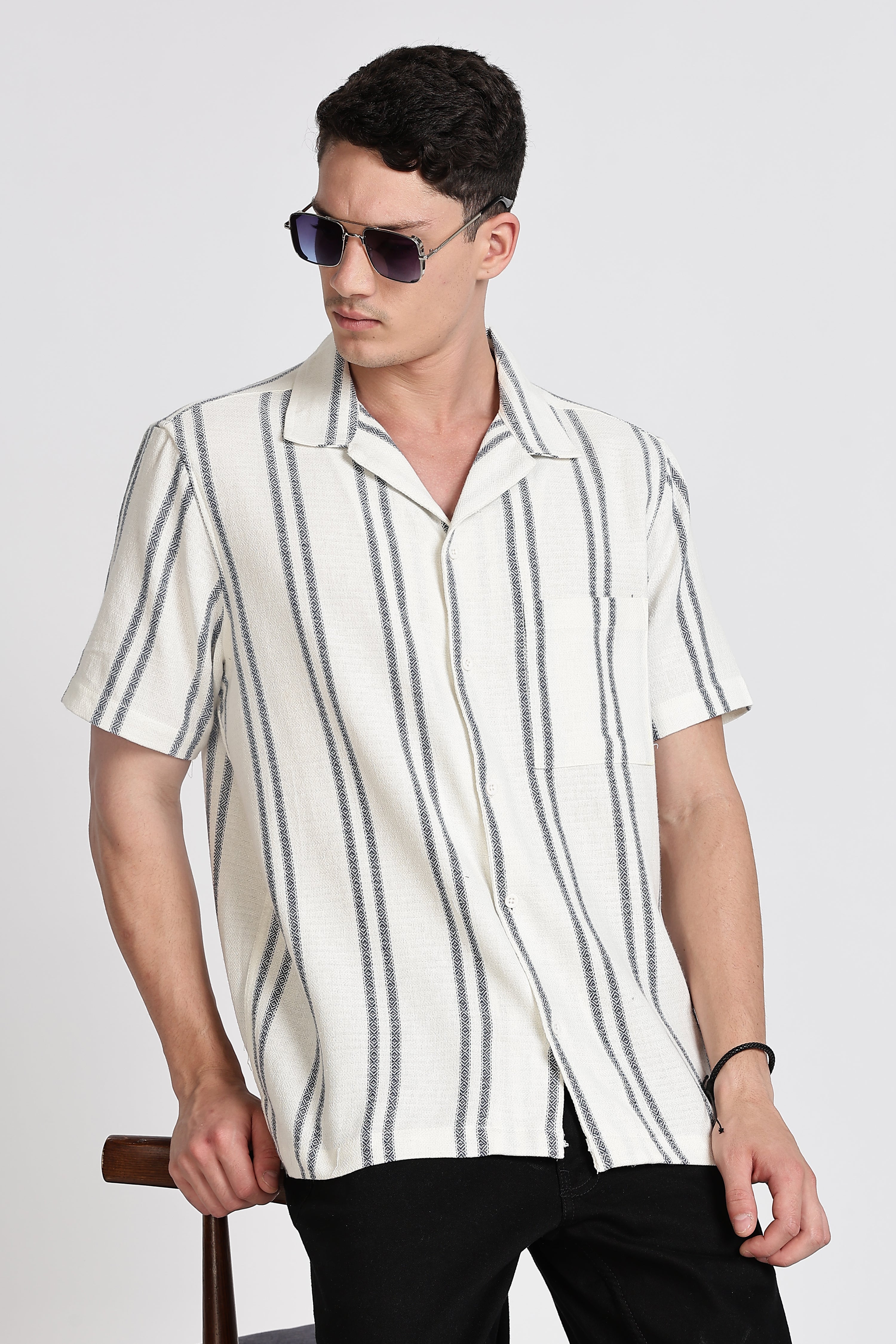 Men Relaxed Fit Self Design Casual Shirt