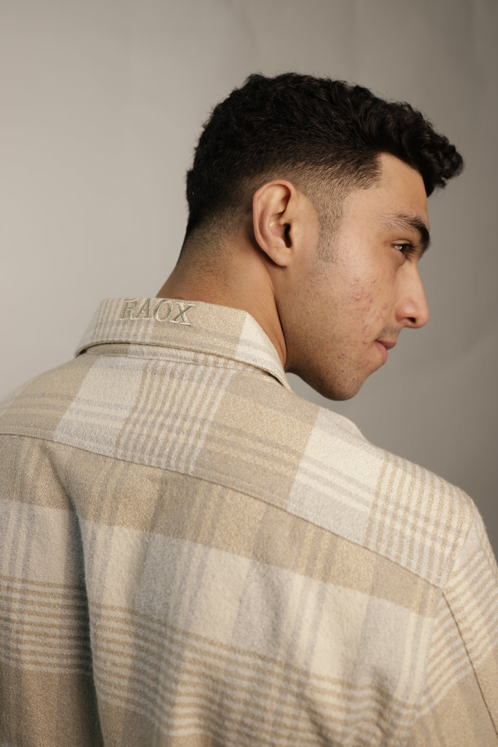 RAOX Sandstone Plaid Shacket