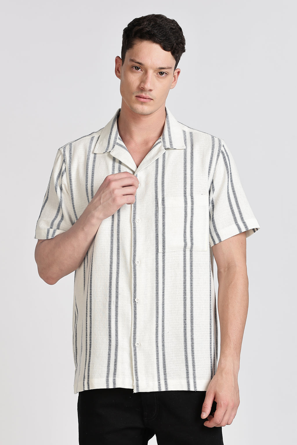 Men Relaxed Fit Self Design Casual Shirt