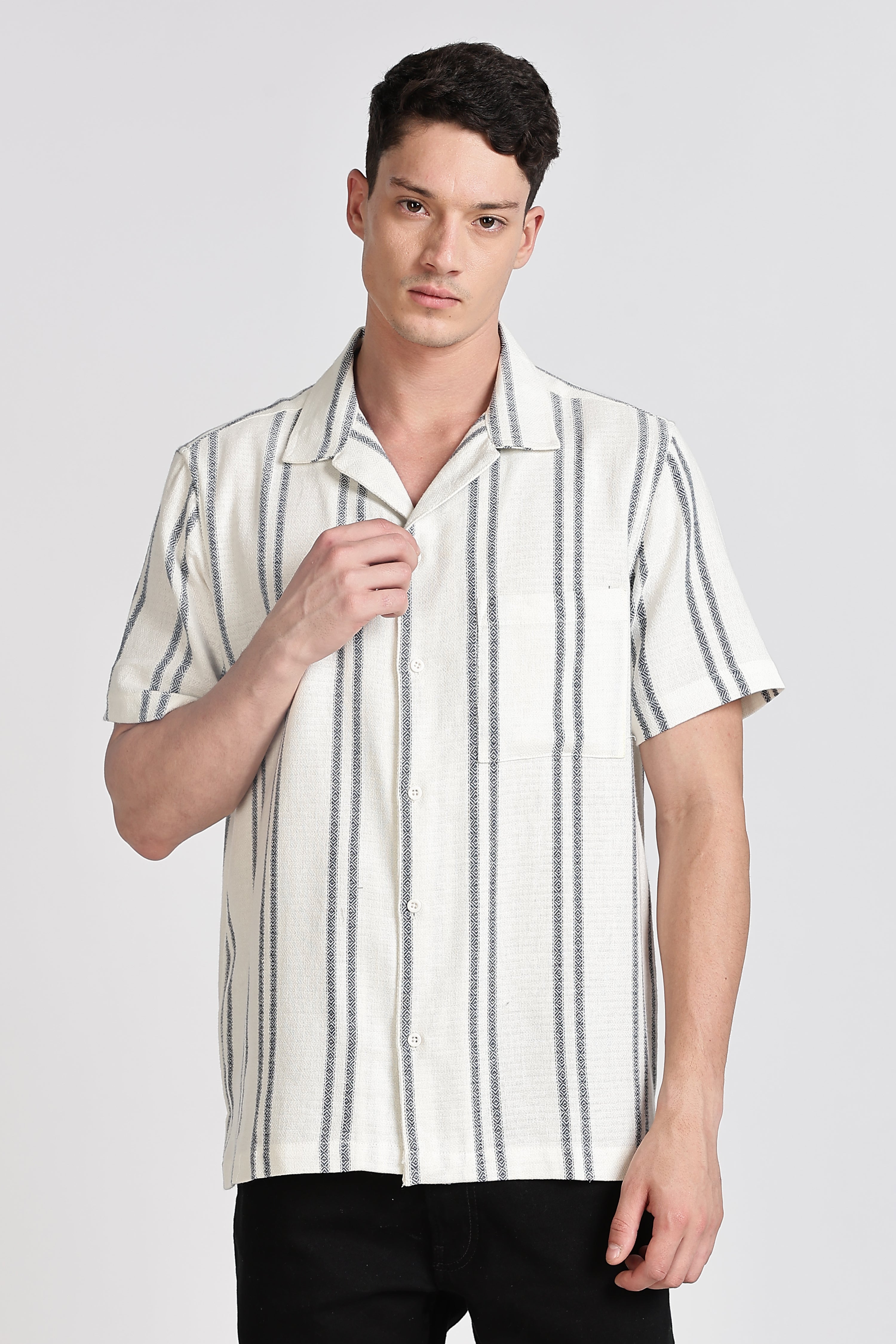 Men Relaxed Fit Self Design Casual Shirt