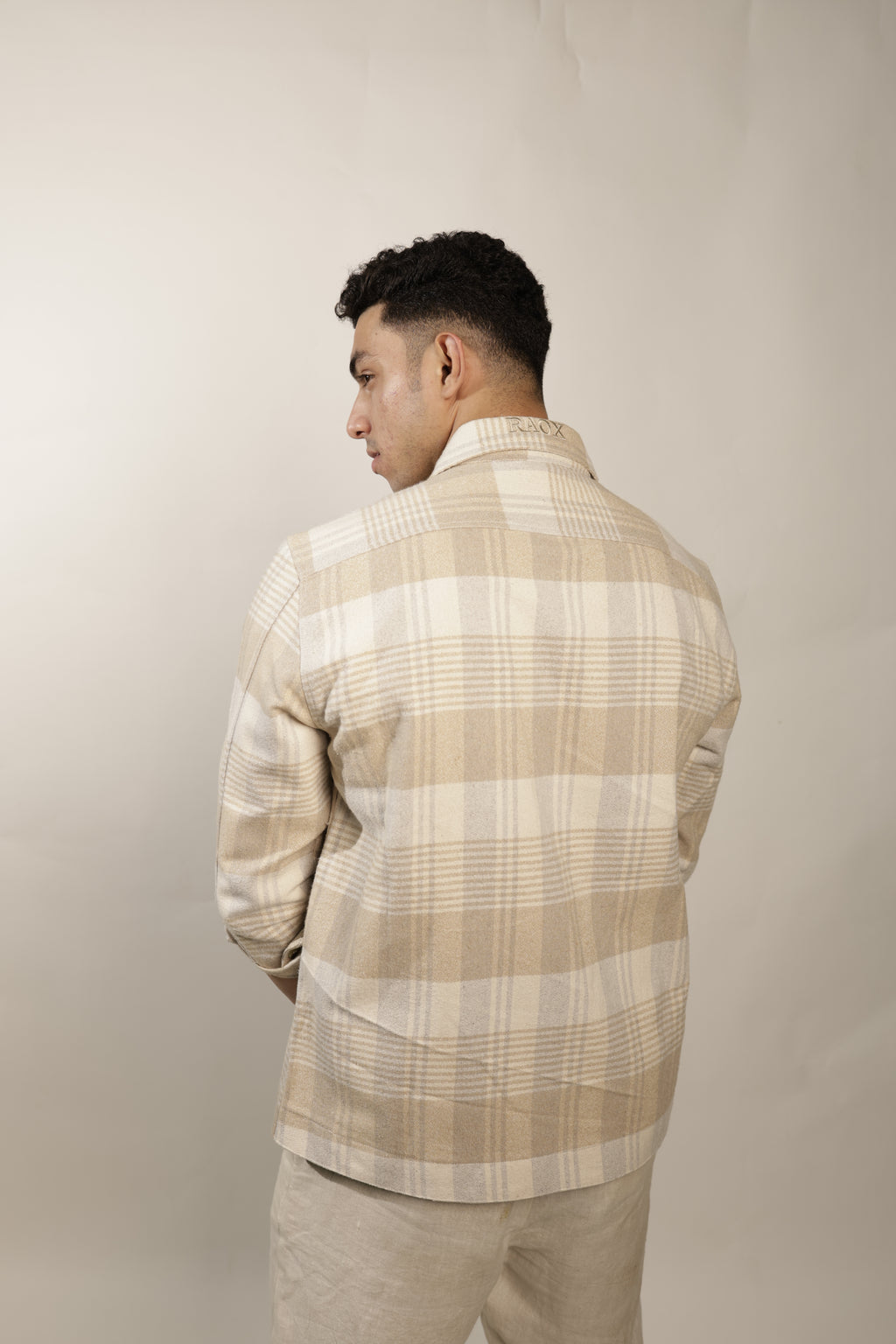 RAOX Sandstone Plaid Shacket